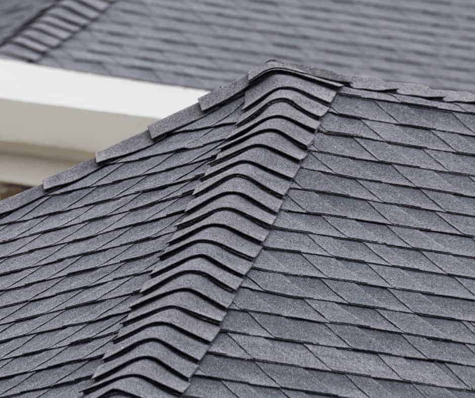 a close up of a roof of a house.