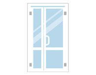 A door with glass panel.